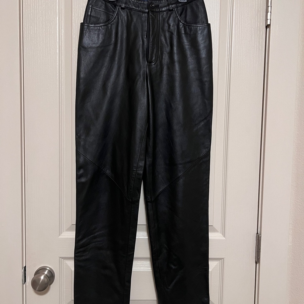 Genuine Black Leather Pants